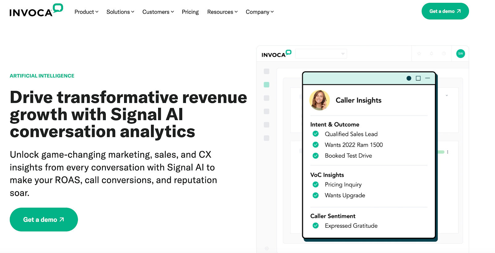 Signal AI conversation analytics by Invoca