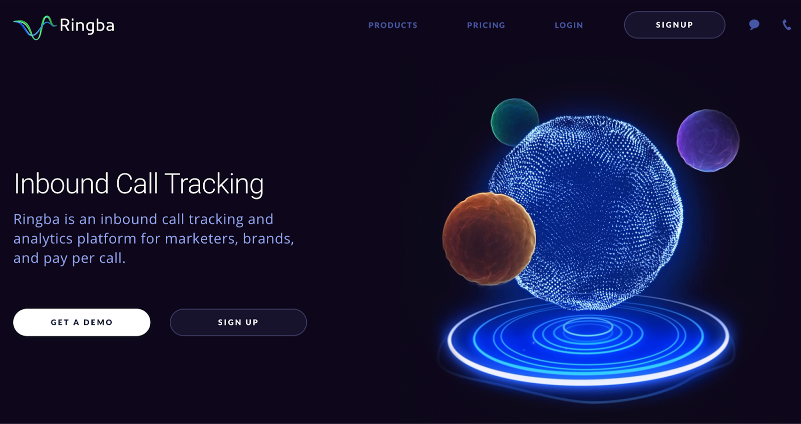 Ringba website homepage